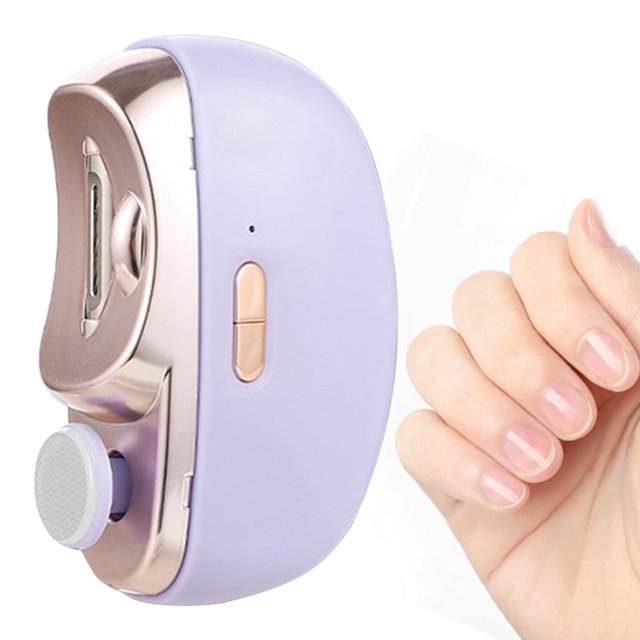 Cortaúñas automático 2 en 1 Yinane herramienta de manicura para ancianos mujeres hombres violeta