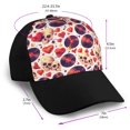 thumbnail image 2 of Naloa rock Skull record heart Adult adjustable Print Baseball Hat, Patchwork curved brim baseball capfor Men and Women, One Size, 2 of 5