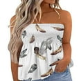 thumbnail image 1 of Women‘s Strapless Tank Tops Sleeveless Pleated Gradient Color Ladies Summer Boho Print Loose Fit Pullover, 1 of 6