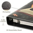 thumbnail image 3 of FORMRS 3 Ring Photo Album 4"x6" Self Adhesive Large Capacity PU Leather Cover, Orange Halloween Cat, 3 of 8