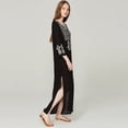 thumbnail image 4 of Vestidos largos bohemios TEELYNN 2018, vestidos étnicos con bordados florales de rayón, vestidos elegantes con escote en V y aberturas laterales, vestidos casuales hippies para mujer, 4 of 5
