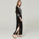 thumbnail image 4 of TEELYNN 2018, vestidos largos bohemios, vestidos étnicos con bordados florales de rayón, elegantes vestidos casuales hippies con escote en V y abertura lateral para mujeres, 4 of 5
