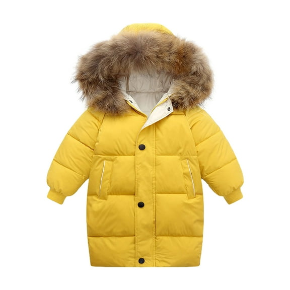 XBASW Toddler Kids Hoodie Coat Warm Winter Puffer Jacket Medium-Length Thick down Cotton Outerwear for 2-10 Years