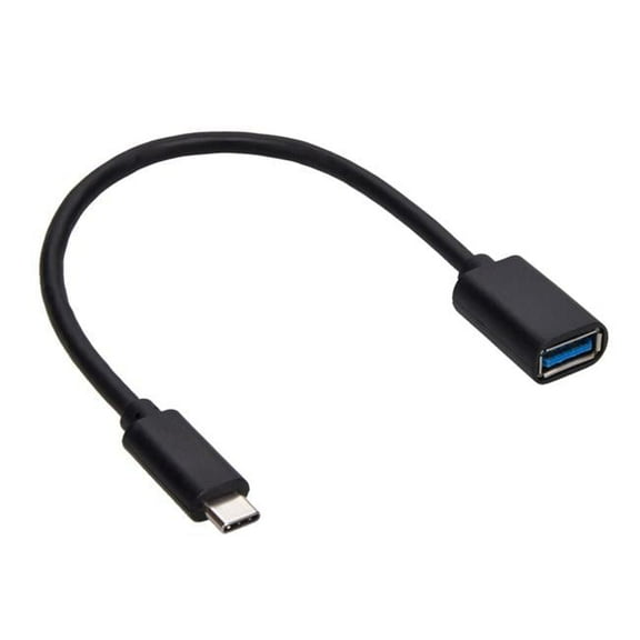 CableWholesale 30U3-36280 8 in. USB Type C Male to USB3.0 A-Female Cable, Black