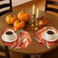 thumbnail image 5 of OVZME 4PCS Fall Placemats, Autumn Printed Pumpkin Place Mats for Kitchen Dining Table, Thanksgiving Harvest Halloween Holiday Decor Placemat, Water-Proof, Each 13" x 15", Red, 5 of 6