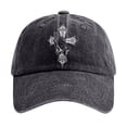 thumbnail image 3 of Womens Hats Unisex Jesus Cross Embroidered Washed Baseball Cap Casual Outdoor Sun Black One Size, 3 of 4