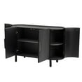thumbnail image 4 of Curved Buffet Cabinet with Storage, BUG HULL 48 inch Kitchen Sideboard Cabinet with 4 Doors, Coffee Bar Cabinet Storage Cabinet for Dining Room, Living Room, Walnut, 4 of 8