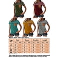 thumbnail image 3 of Striped Printed Short Sleeve Tee Shirt for Women Crew Neck Loose Summer Casual Tops Gray L, 3 of 3