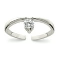 thumbnail image 1 of 925 Sterling Silver Cubic Zirconia Cz Adjustable Toe Ring Open Midi, 1 of 7