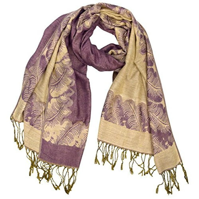 Peach Couture Châle Jacquard Cachemire Réversible Ravissant pour Femme Pashmina