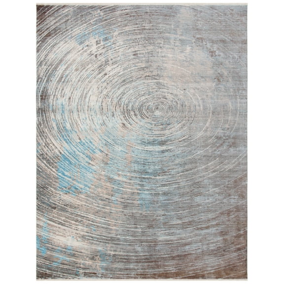 SAFAVIEH Vintage Persian Elisa Abstract Polyester Area Rug, Grey/Blue, 9' x 12'