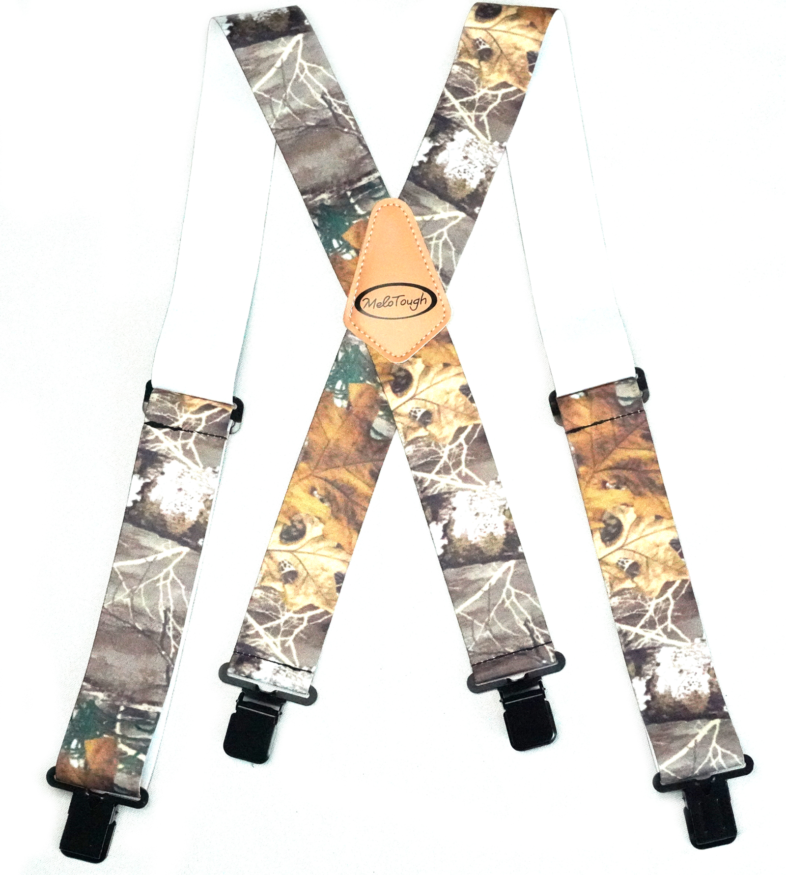 MELOTOUGH Camouflage Suspenders Fully Elastic 2 inch Wide X back Heavy