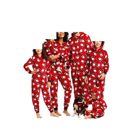 

SHIBAOZI Christmas Family Matching Pajama for Family Adult Kids Baby Santa Claus Romper Long Sleeve Jumpsuit Zipper Pjs