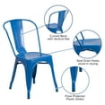 thumbnail image 2 of Flash Furniture 5-Piece Commercial Grade 31.5" Square Metal Dining Table and Chairs Set, Blue, 2 of 7