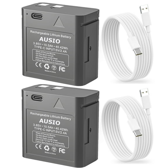 2 pack Replacement Battery for LIT-10 10500mAh - Rechargeable Lithium Battery for SPYPOINT Cellular Trail Cameras Link-Micro-LTE, Cell-Link, LM2, Link-Micro-S-LTE (Includes Type-C Cable)