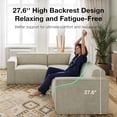 thumbnail image 5 of Novilla Modular Sectional Sofa, No Assembly Cloud Sectional Couch with Smarts Coil® Support, Chenille Fabric Sectional Sofa, Boneless Couch for Living Room Apartment, Beige (Ottoman), 5 of 13