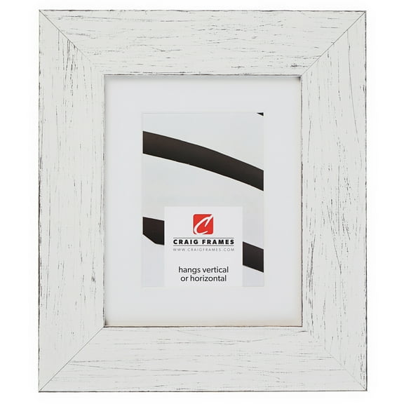 Craig Frames Jasper Wide, 17x22 inch Country Marshmallow White Picture Frame Matted for a 13x19 Photo