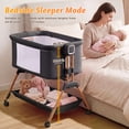 thumbnail image 3 of Babyeap 3-in-1 Baby Bassinet, Adjustable Bedside Sleeper with Gentle Rocking Motion, Storage Basket and Wheels for Infants, Gray, 3 of 11