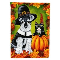 Carolines Treasures AMB1364GF Thanksgiving Friends Schnauzer Flag Garden Size  Small multicolor