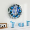 thumbnail image 4 of Fufafayo under $5 Christmas Wreath with Blue Balls, Plastic Garland for Window Fireplace Door, Holiday Decoration for Indoor Outdoor, Festive Wreath for Christmas, 4 of 6