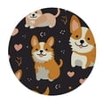 thumbnail image 4 of HAOXIT Cartoon Cute Corgi Dog Butt Round Fitted Tablecloth with Elastic Protector Table Cloth Kitchen Dinner Waterproof Oil-Proof Table Covers 54-58, 4 of 8