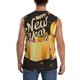 thumbnail image 4 of Fotbe Happy New Year 2025 C Men's Camiseta sin Mangas Estampada para Hombres, Playera Casual para Gimnasio, Entrenamiento, Playa-X-Large, 4 of 7