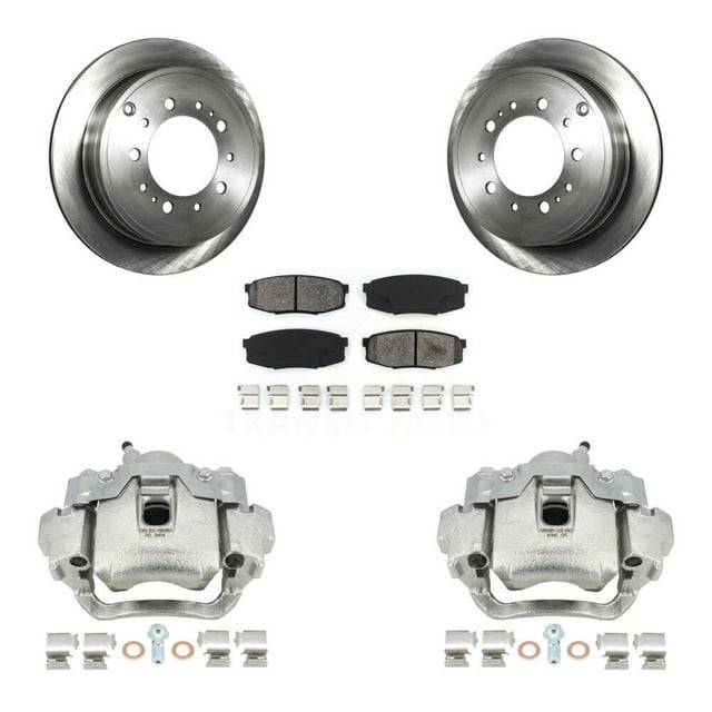 Transit Auto Rear Disc Brake Caliper Rotors and Semi-Metallic Pads Kit for Car Lexus LX570 Toyota Land Cruiser KC8-100506S