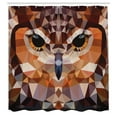 thumbnail image 3 of Ambesonne Retro Shower Curtain, Geometric Mosaic Owl Art, 69"Wx84"L, Orange Brown, 3 of 5