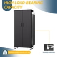 thumbnail image 2 of IKIMI 71" Tall Metal Garage Storage Cabinet with Wheels,Heavy Duty Lockable Rolling Tool Cabinet with 3 Adjustable Shelves & Inside Door Pegboard Organizer, Black, 2 of 9
