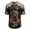 Khaki, variant on Dwelliawo Men's Gothic Horror Short Sleeve Trendy T Shirt Crew Neck Rose Skull Graphic Halloween Pullover Purple 3xL