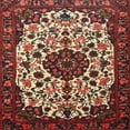 thumbnail image 1 of Ahgly Company Indoor Square Traditional Saffron Red Medallion Area Rugs, 5' Square, 1 of 6