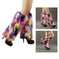thumbnail image 2 of Women Furs Leg Warmer Winter Furry Long Boot Cuffs Fuzzy Shoe Cover Party Costume for Holiday Festival Performances Play, 2 of 5
