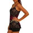 thumbnail image 5 of Womens Baroque Print Black Tankini Set with Boy Shorts Quick Dry Adjustable Straps Swimwear S-XXL,Size L, 5 of 8