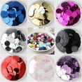thumbnail image 2 of Lentejuelas Paillette de 10 mm, 15 mm, 20 mm, 25 mm, grandes, planas, con borde redondo, con agujeros, para manualidades, bailes infantiles, decoración DIY, 10 g, 2 of 5
