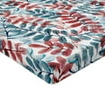 thumbnail image 4 of Ambesonne Romantic Leaves Fitted Sheet, Aquarelle Leafy Art, Full Size, Off White Ruby Cadet Blue, 4 of 5