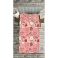 thumbnail image 3 of Ambesonne Polka Dots Quilted Bedspread Set 2 Pcs, Teapots Cups Cakes, Twin Size, Pink Orange and Red, 3 of 3