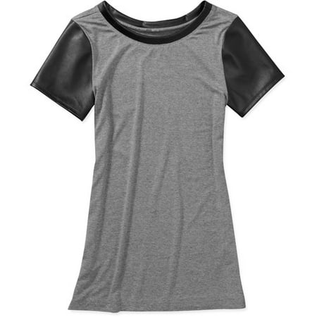 Stitch Women's Faux Leather Shoulder Tee