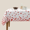 thumbnail image 4 of Valentines Tablecloth Square 60 Inch Red Heart Tablecloth Waterproof TableCloths Wrinkle Resistant Polyester Table Cover for Home/Kitchen/Dining Room/Party/Picnic, 4 of 7