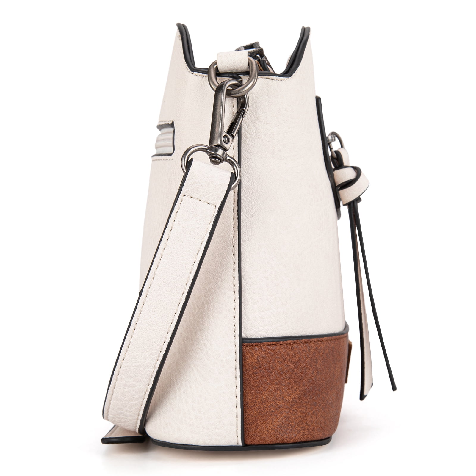 Wrangler Small Crossbody Bags for Women Shoulder Cute Purses and Handbags with Adjustable Strap, Beige-Black