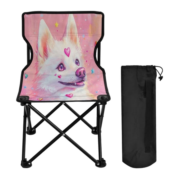 YAZAOO Camping Chairs Modern Heartfelt Whiskers Pattern Folding chair