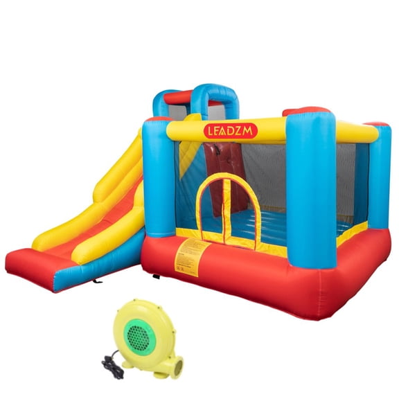 Zimtown Inflatable Bounce House Castle, Kids Slide Jumper Bouncer with 450W Air Blower