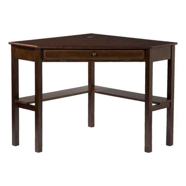 Bowery Hill Bureau d'Ordinateur d'Angle Transitionnel en Bois, Couleur Espresso Riche