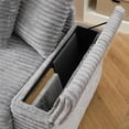 thumbnail image 6 of Topcobe Gray Corduroy Sofa with Storage & Cupholder Armrests, Reversible Recliner for Living Room & Bedroom Lounge Area, 6 of 9