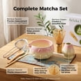thumbnail image 6 of Okjoy Matcha Whisk Set, 8-Piece Ceramic Matcha Making kit with Bamboo Whisk, Bowl, Scoop & Gift Box, Pink, 6 of 9