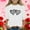 White, variant on White Girls Casual Shirt - Double Heart Print 3/4 Sleeve Crewneck Cold Shoulder Relaxed Fit Polyester Spandex Top for Girls Ages 4-12,Size 12-13T