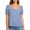 *Blue, variant on VBVC Women's Square Neck Puff Short Sleeve Blouse , Ladies' Button Front Ruffle Cuff Casual Top , Summer Loose Fit Daily Tops For Women,Black,S-2XL