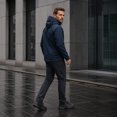 thumbnail image 4 of Youthup Men's Packable Hooded Long Coat - 3D Tailored Loose Fit Outdoor Commuter Jacket with Multiple Pockets, 4 of 12