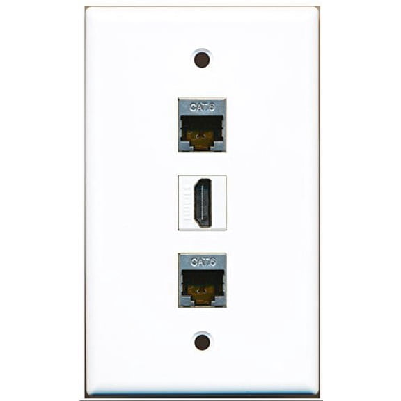 RiteAV - 1 Port HDMI 2 Port Shielded Cat6 Ethernet Wall Plate