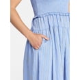 thumbnail image 3 of Time and Tru Women's Sleeveless Smocked Midi Dress, Sizes XS-XXXL, 3 of 4
