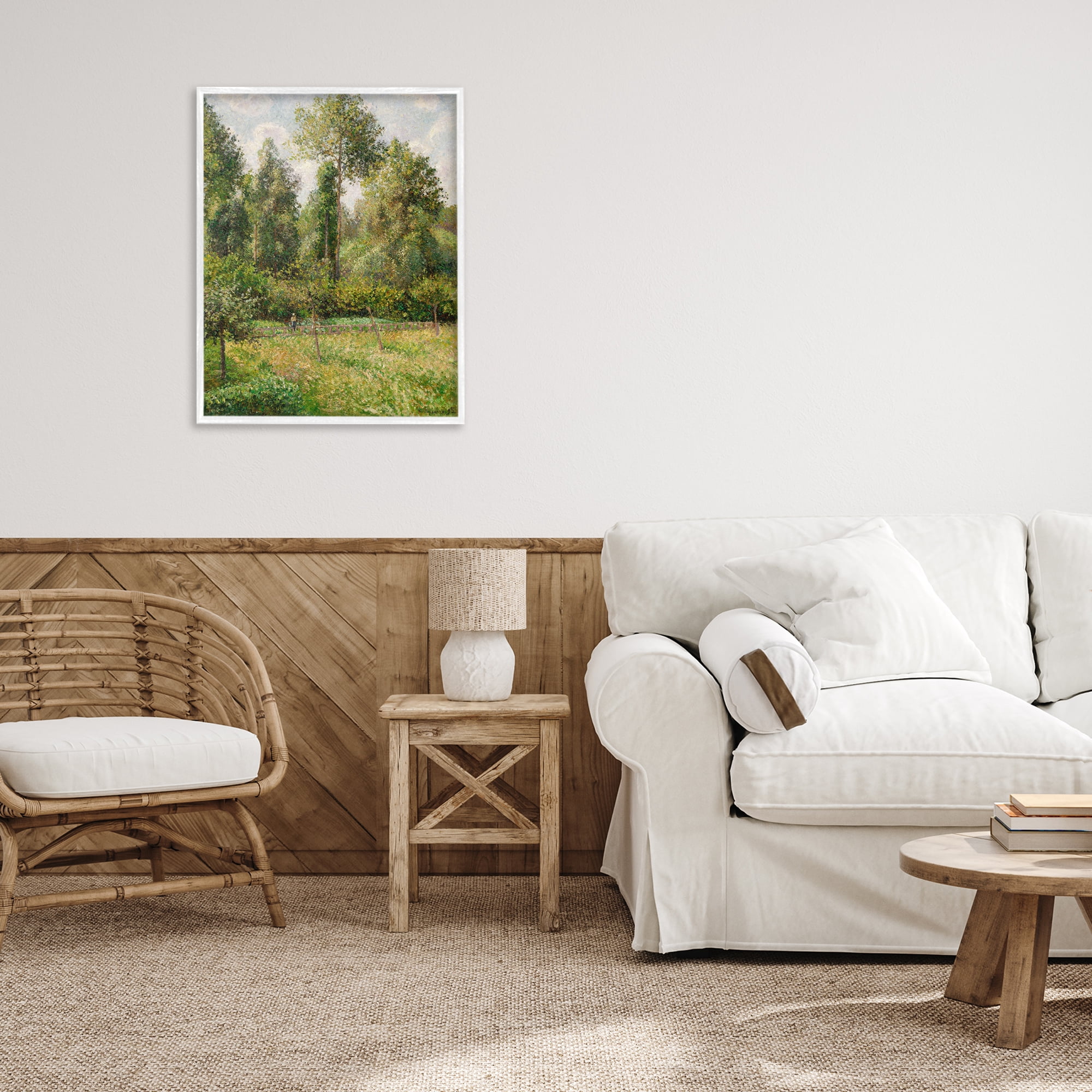Stupell Industries Poplars Classic Landscape White Framed Giclee Art, design by Camille Pissarro